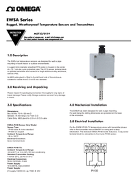 Thumbnail of document Manual - EWSA Air Temperature Sensor for Indoor or Outdoor Use